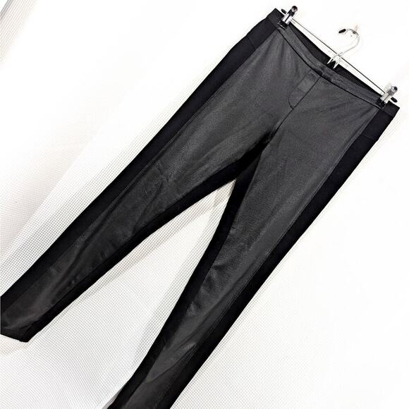 BCBGMAXAZRIA! ULTRA STRETCH BLACK W/FAUX LEATHER INSET, LUXE LEGGINGS! SZ M - Picture 11 of 11